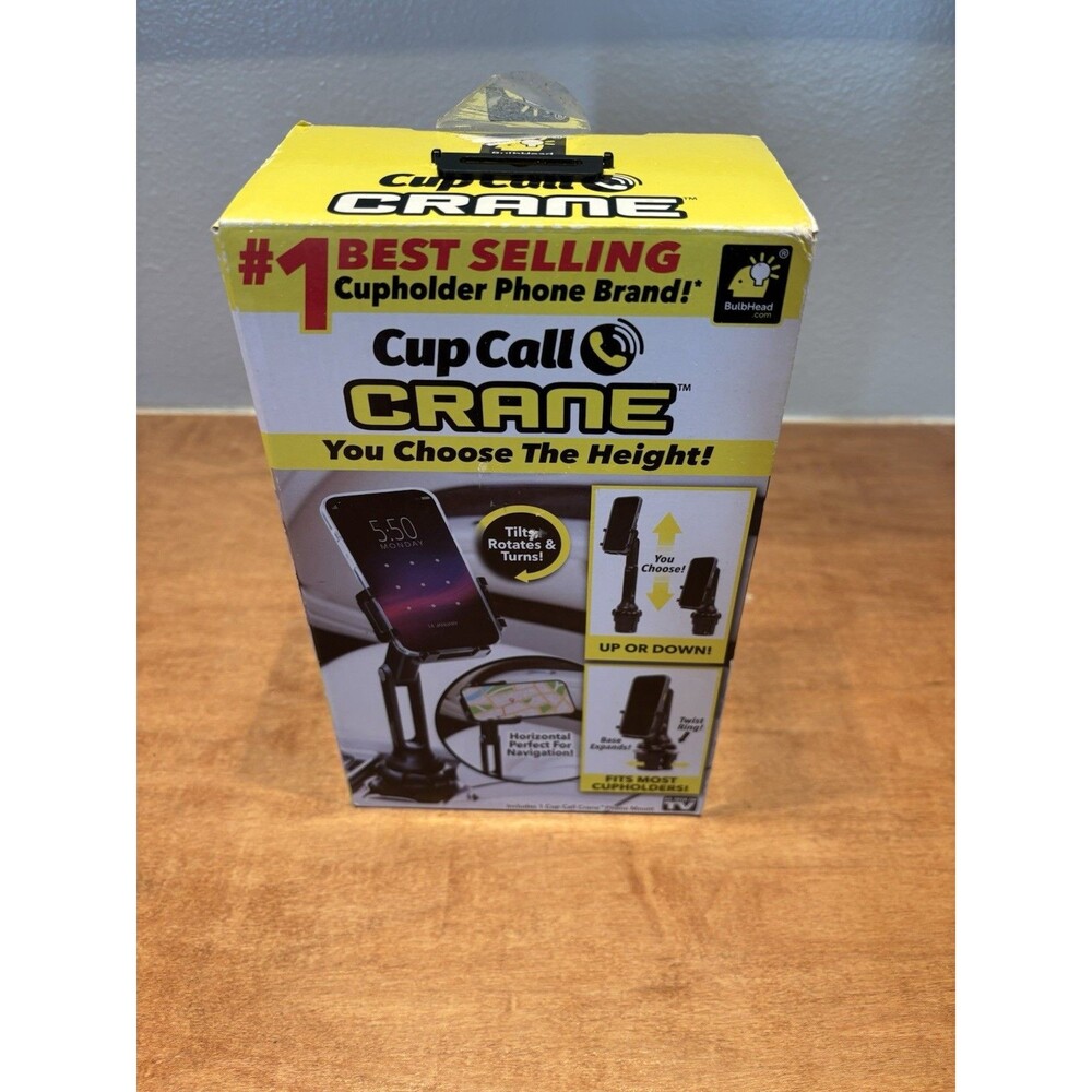 NEW Bulbhead Cup Call Crane Extendable Phone Mount for the Cupholder